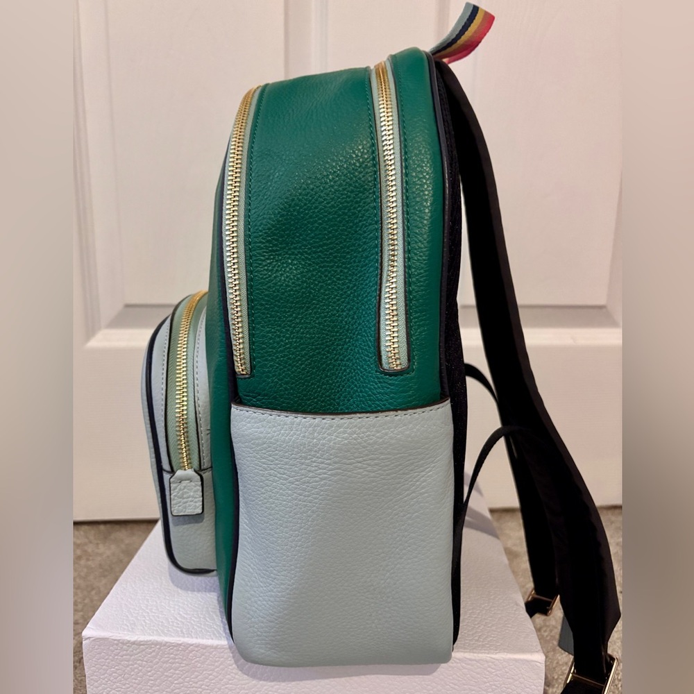 Coach Two-Tone Green and Blue Backpack - Picture 3 of 9